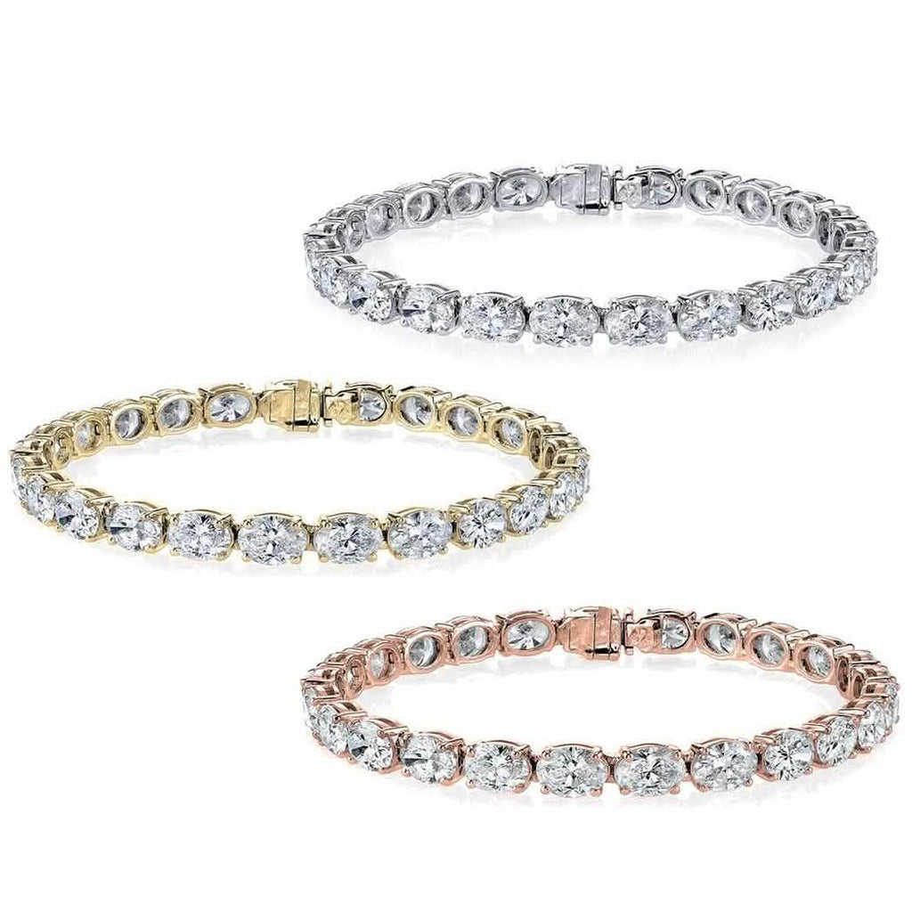 Bracelets de tennis ovales ornés d'éléments Swarovski