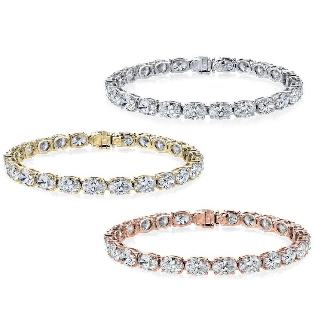 Bracelets de tennis ovales ornés d'éléments Swarovski
