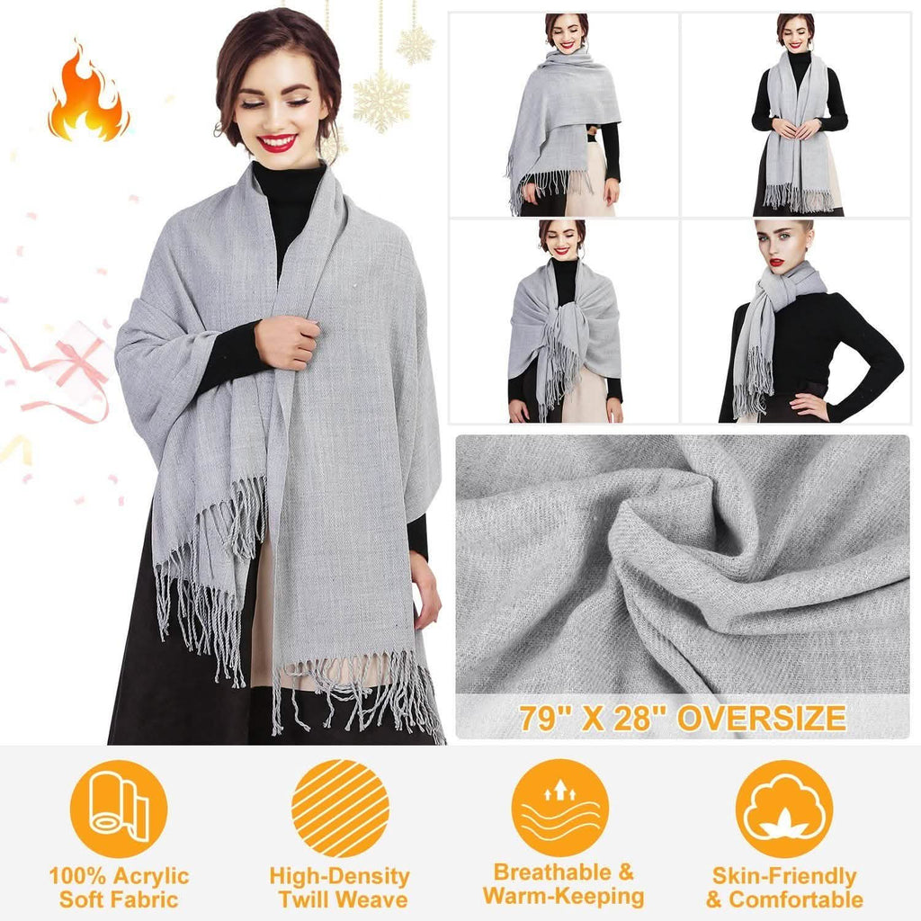 Plaid Écharpe Châle Couverture Surdimensionné en Cachemire et Laine