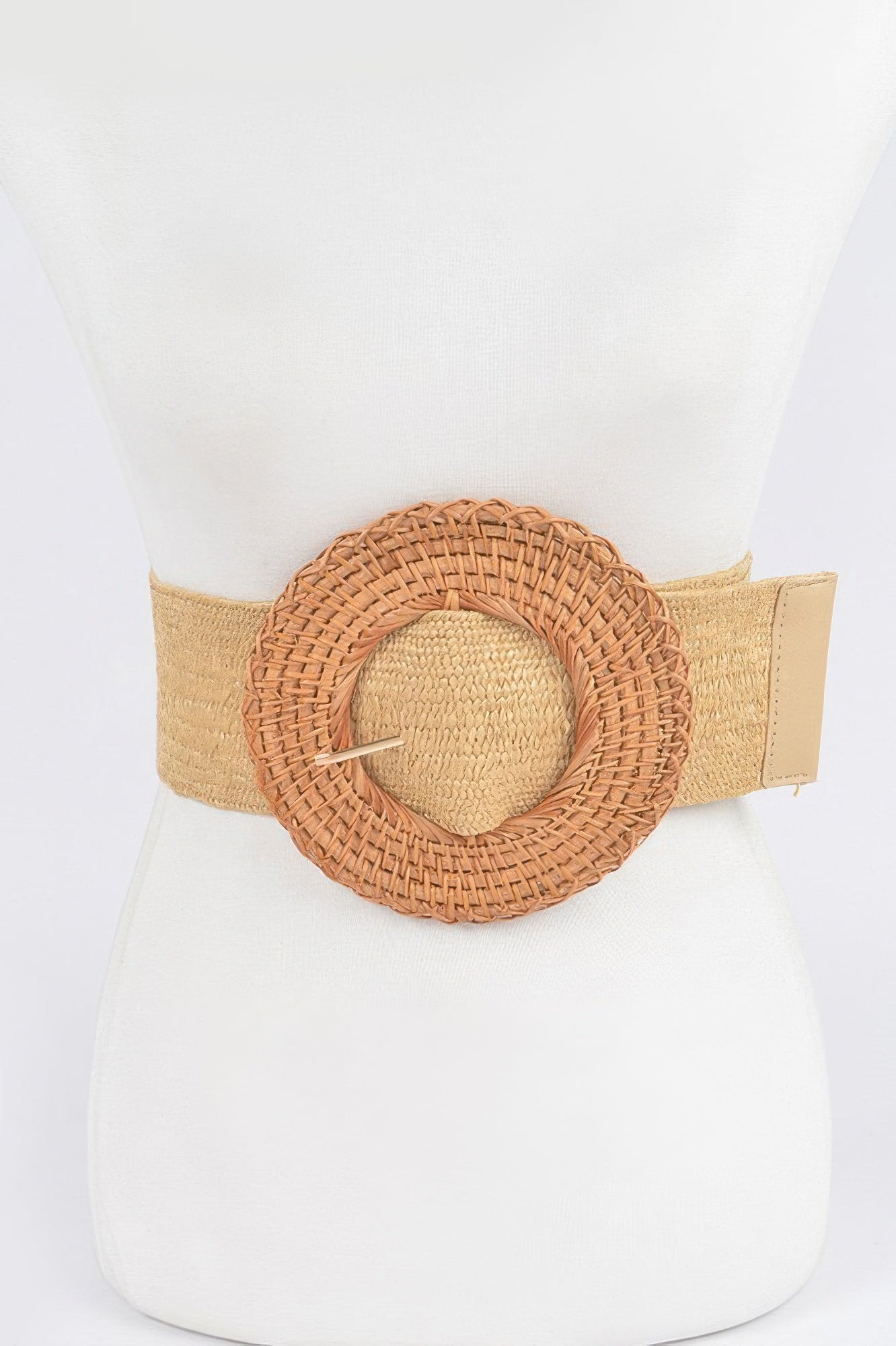 Ceinture élastique à la taille avec boucle en bambou surdimensionnée