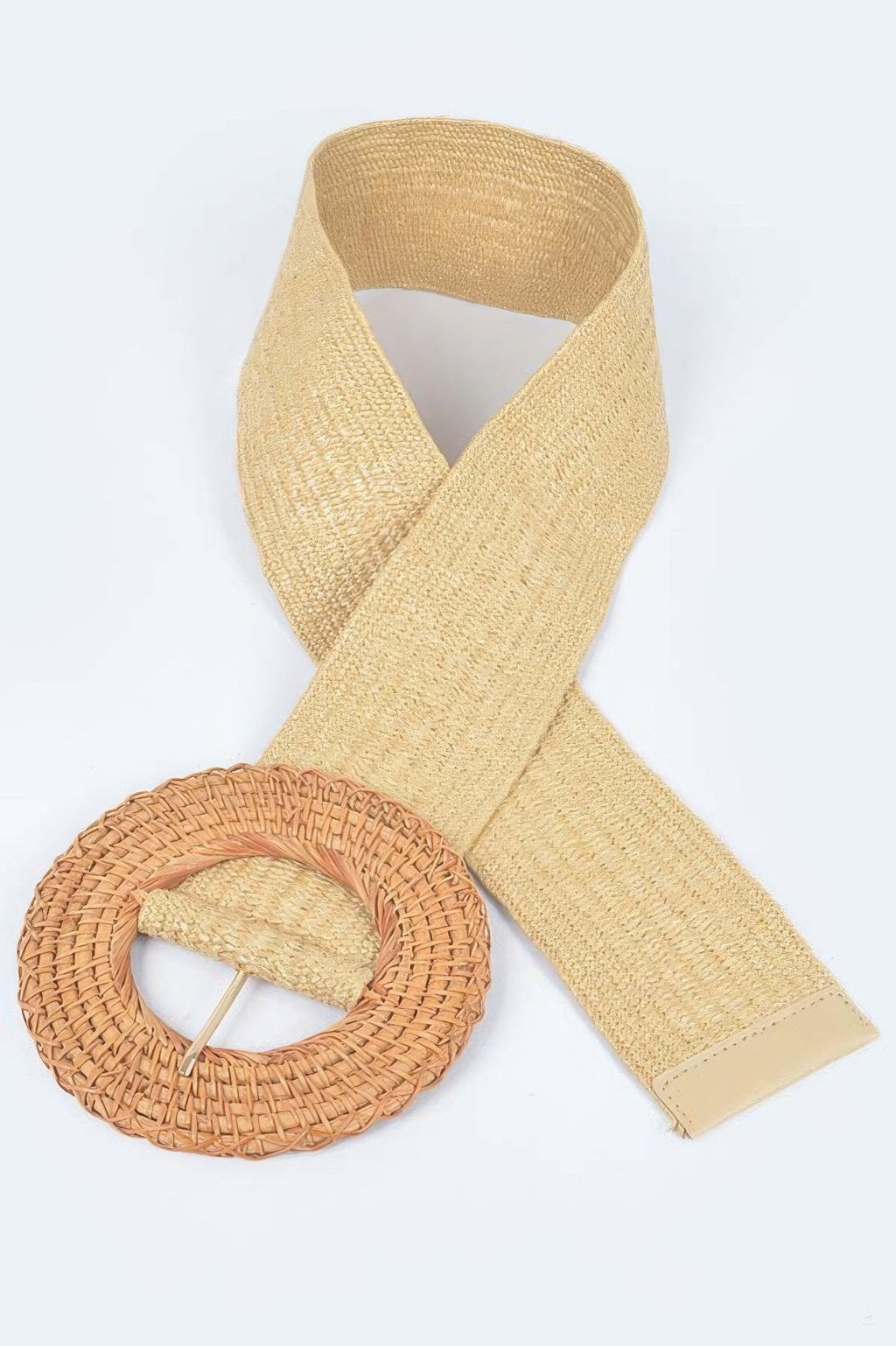 Ceinture élastique à la taille avec boucle en bambou surdimensionnée