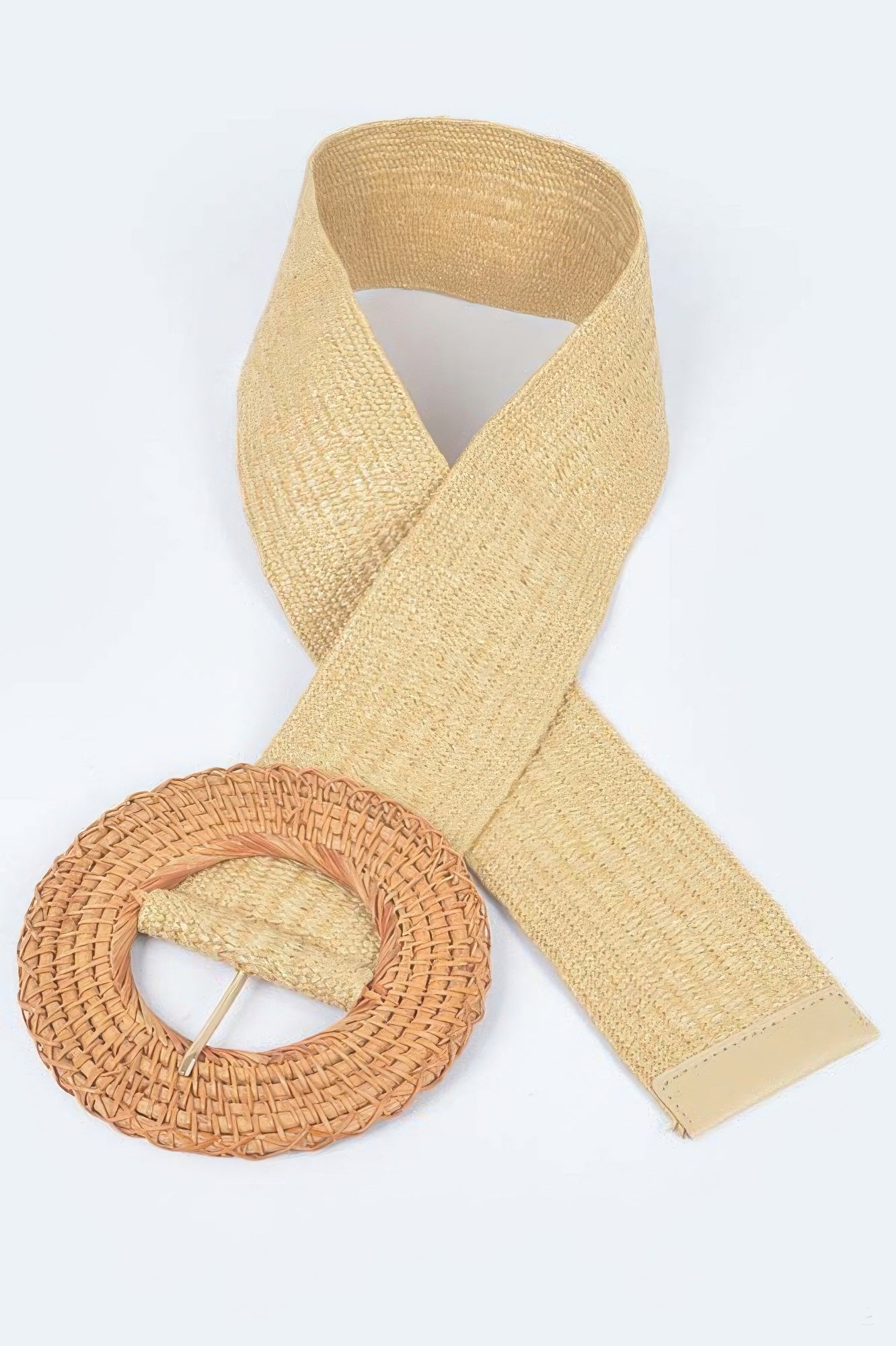 Ceinture élastique à la taille avec boucle en bambou surdimensionnée