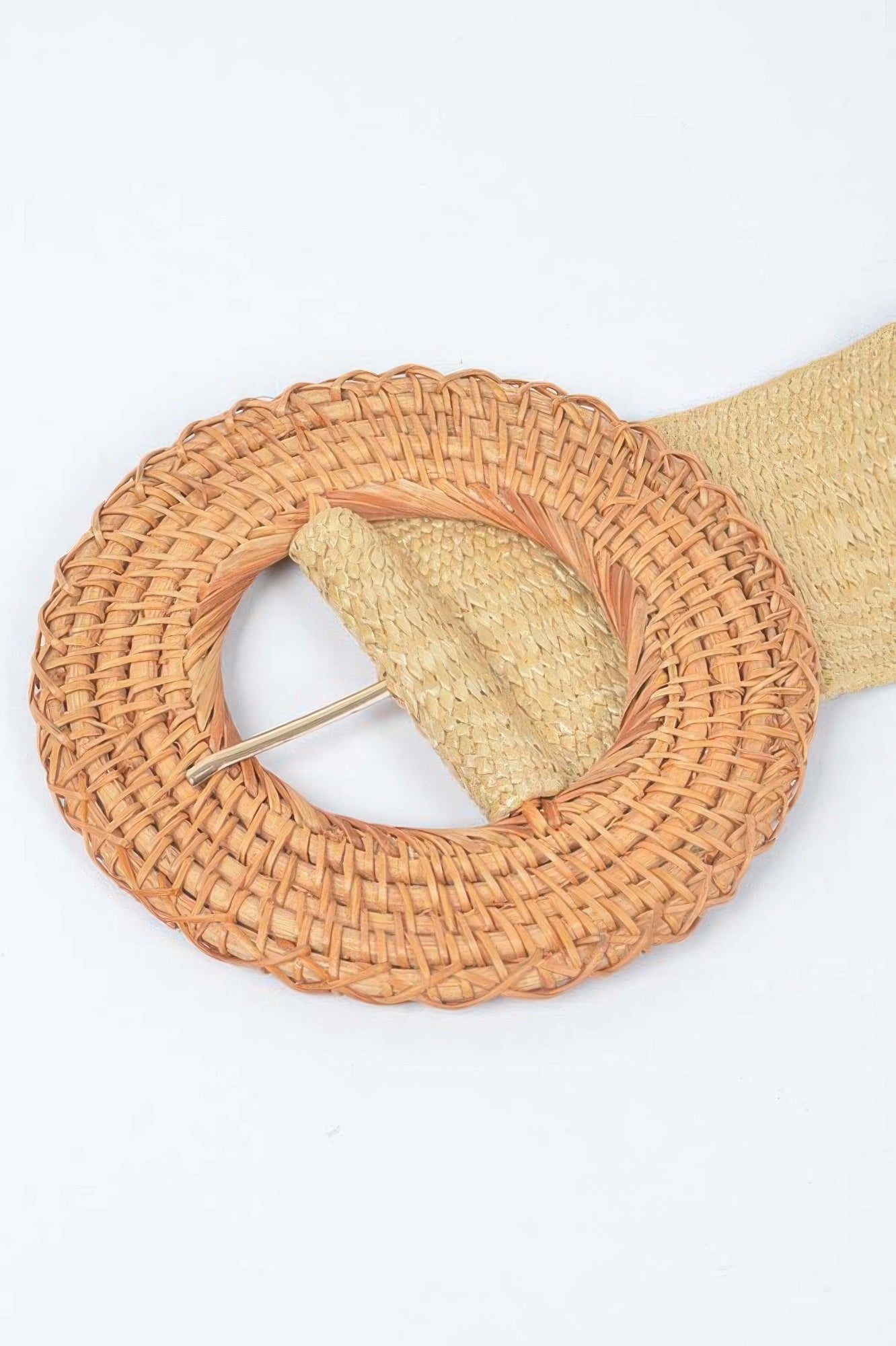 Ceinture élastique à la taille avec boucle en bambou surdimensionnée