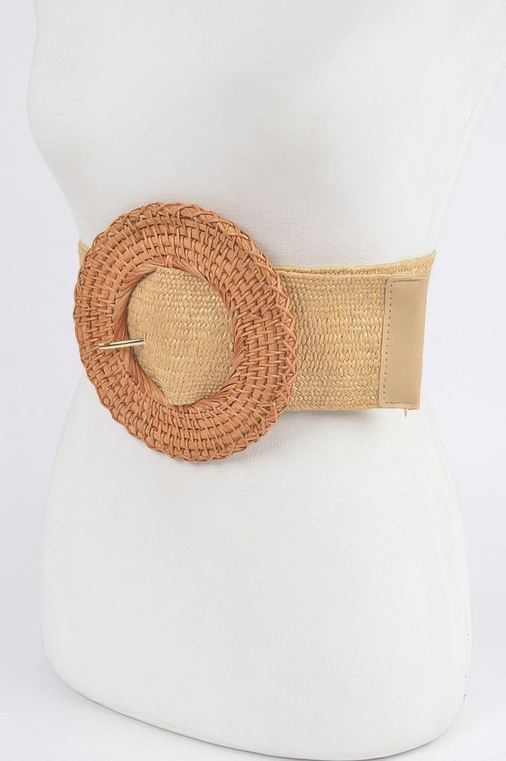 Ceinture élastique à la taille avec boucle en bambou surdimensionnée