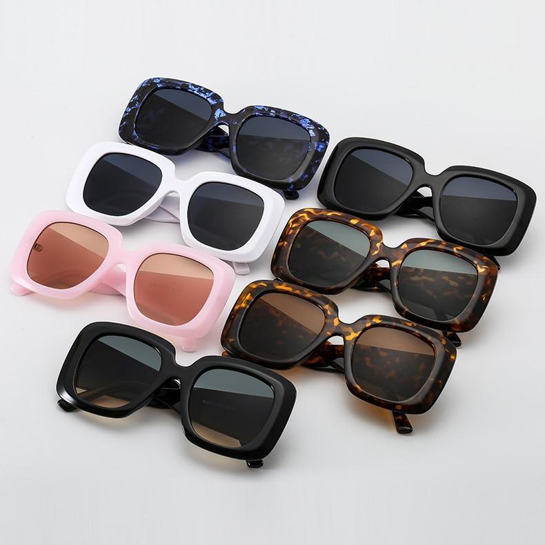 Lunettes de soleil oversize léopard, uniques et attrayantes, de marque, pour femmes et hommes, monture de luxe marron, lunettes de soleil carrées de luxe, lunettes de soleil carrées dégradées de luxe