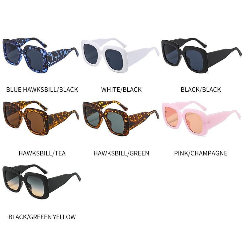Lunettes de soleil oversize léopard, uniques et attrayantes, de marque, pour femmes et hommes, monture de luxe marron, lunettes de soleil carrées de luxe, lunettes de soleil carrées dégradées de luxe