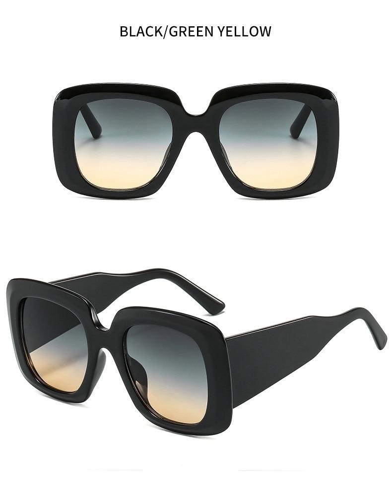 Lunettes de soleil oversize léopard, uniques et attrayantes, de marque, pour femmes et hommes, monture de luxe marron, lunettes de soleil carrées de luxe, lunettes de soleil carrées dégradées de luxe
