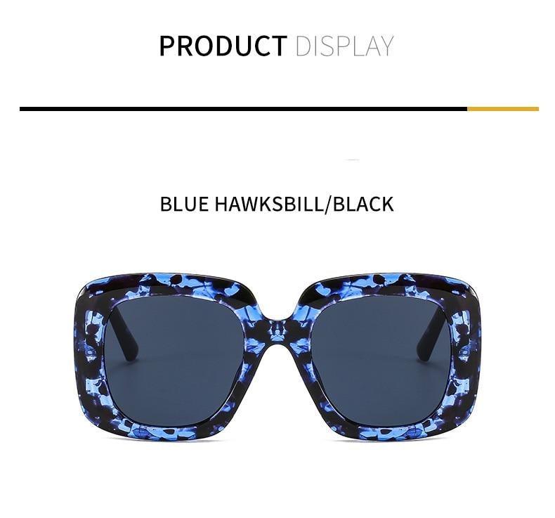 Lunettes de soleil oversize léopard, uniques et attrayantes, de marque, pour femmes et hommes, monture de luxe marron, lunettes de soleil carrées de luxe, lunettes de soleil carrées dégradées de luxe
