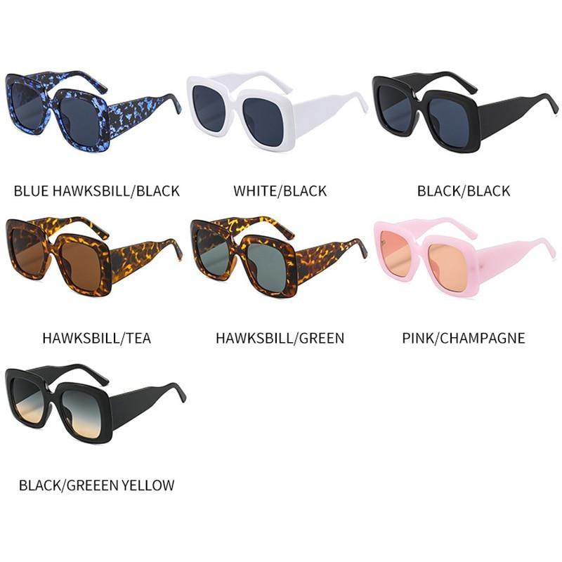 Lunettes de soleil oversize léopard, uniques et attrayantes, de marque, pour femmes et hommes, monture de luxe marron, lunettes de soleil carrées de luxe, lunettes de soleil carrées dégradées de luxe
