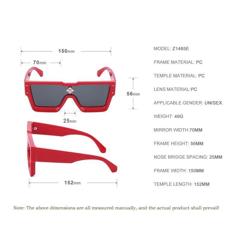 Lunettes de soleil carrées surdimensionnées sans monture UV400 pour femme, nouvelles lunettes de soleil tendance à grande monture pour femme, dernières lunettes de soleil grandes et attrayantes à verres plats pour unisexe
