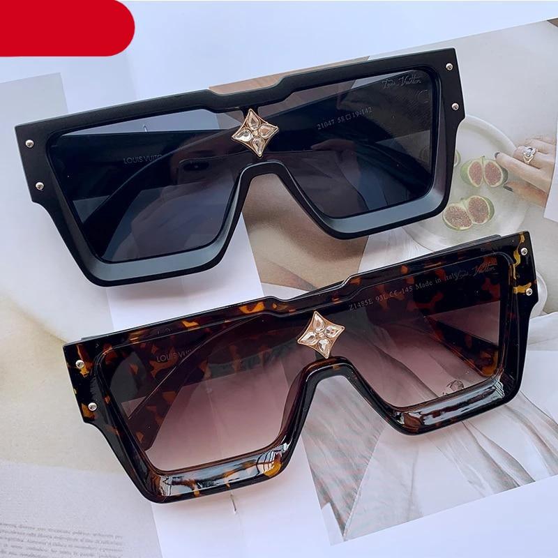 Lunettes de soleil carrées oversize pour femmes et hommes, nouveau design de luxe, lunettes de soleil pour femmes, nouvelle monture large tendance, verres miroir argentés