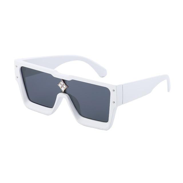 Lunettes de soleil carrées oversize pour femmes et hommes, nouveau design de luxe, lunettes de soleil pour femmes, nouvelle monture large tendance, verres miroir argentés