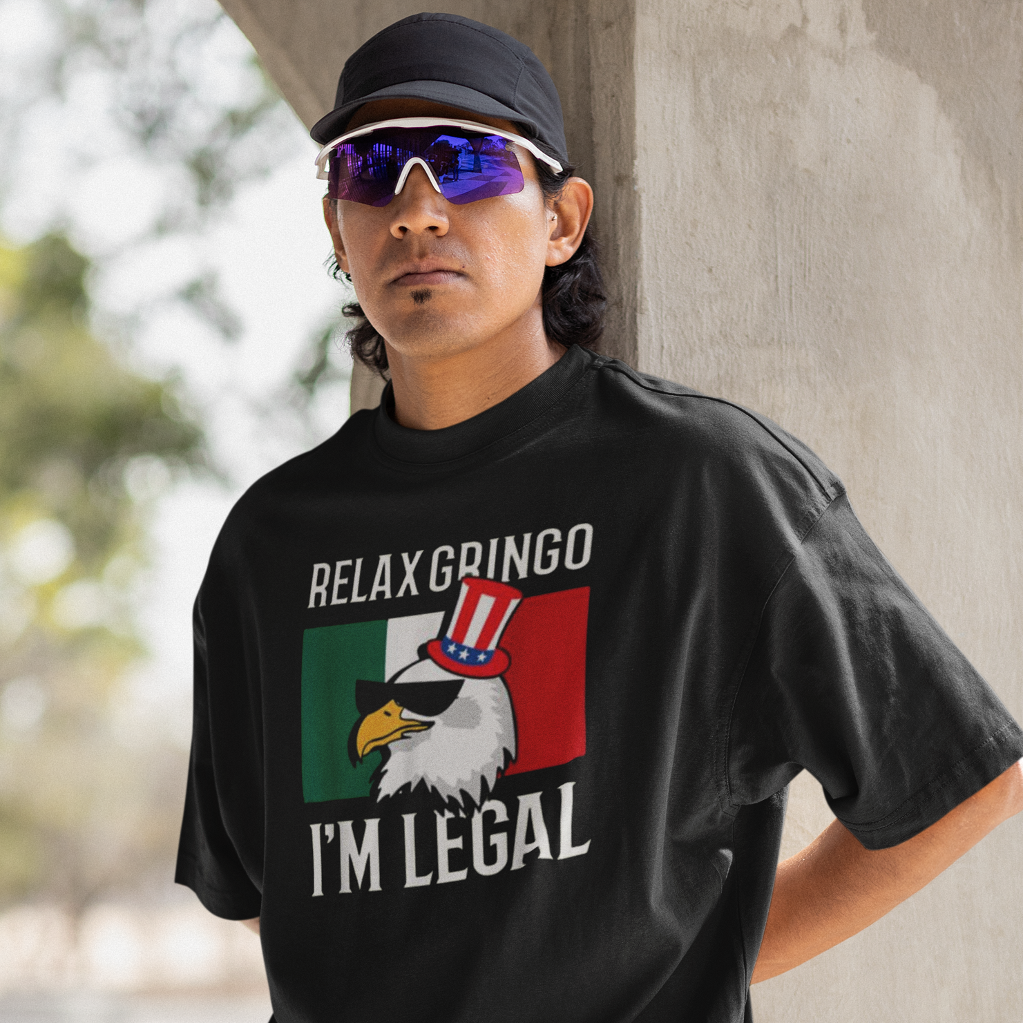 T-shirt « Relax Gringo, je suis légal » | T-shirts humoristiques viraux latinos Mexique + États-Unis | 3 coloris