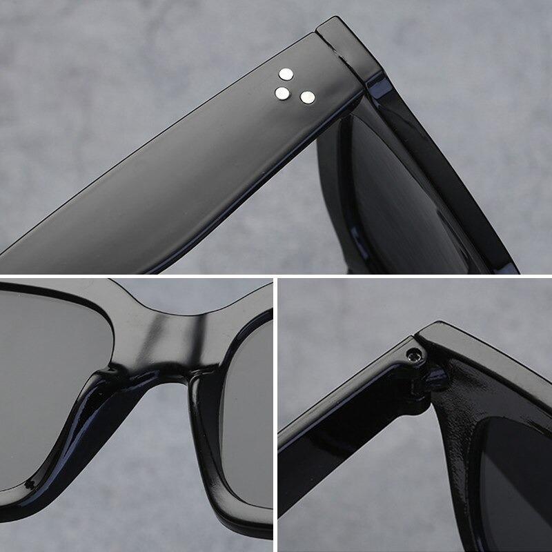 Lunettes de soleil carrées rétro oversize pour femmes, lunettes élégantes pour femmes, lunettes de luxe design femme/homme, lunettes de soleil confortables et tendance pour dames.