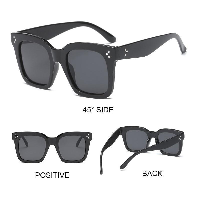 Lunettes de soleil carrées rétro oversize pour femmes, lunettes élégantes pour femmes, lunettes de luxe design femme/homme, lunettes de soleil confortables et tendance pour dames.
