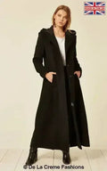 Manteau long à capuche oversize en mélange de laine (1716)