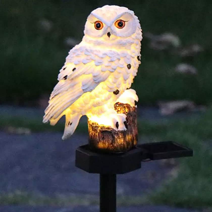 Lampes solaires LED hibou avec piquet décoratif