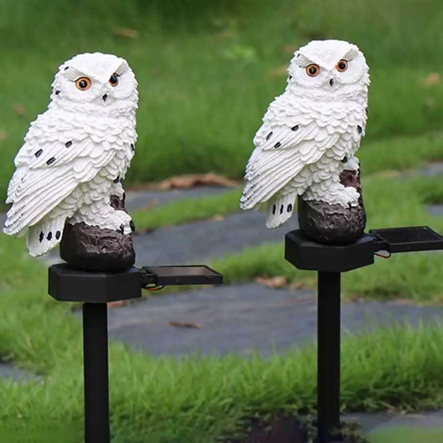Lampes solaires LED hibou avec piquet décoratif