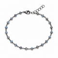 Labradorite Oxidized Silver Wire Wrapped Gemstone Bracelet