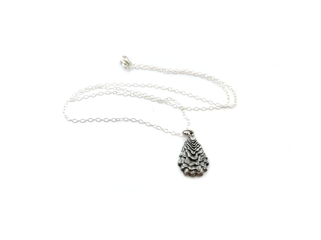 Collier Pendentif Coquillage d'Huître - Bijoux de Plage - Collier en Argent Sterling