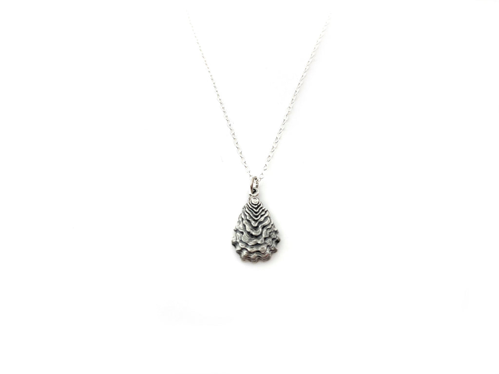 Collier Pendentif Coquillage d'Huître - Bijoux de Plage - Collier en Argent Sterling