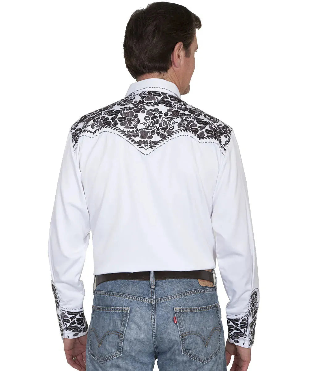 Chemise Western brodée Scully Floral Tooled pour homme (étain)