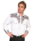 Chemise Western brodée Scully Floral Tooled pour homme (étain)