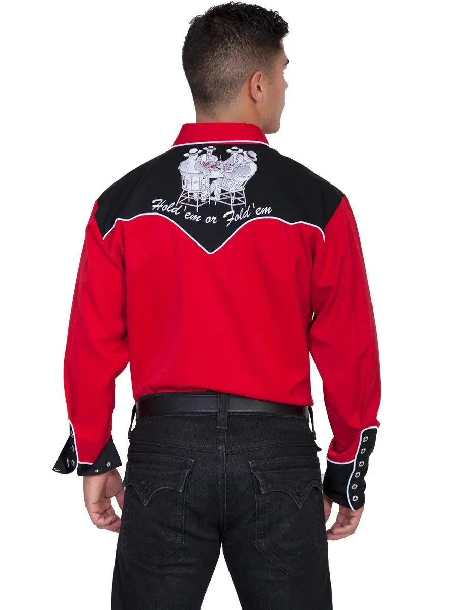 Chemise Western Scully Four Ace Embroidery pour homme