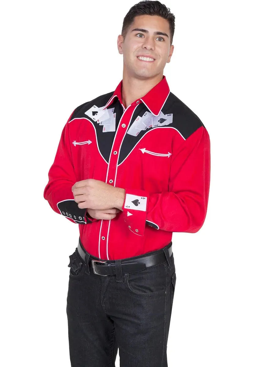 Chemise Western Scully Four Ace Embroidery pour homme