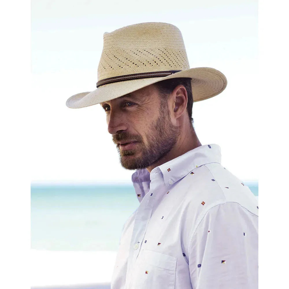 Scala Aurburn - Chapeau fedora en paille de Panama