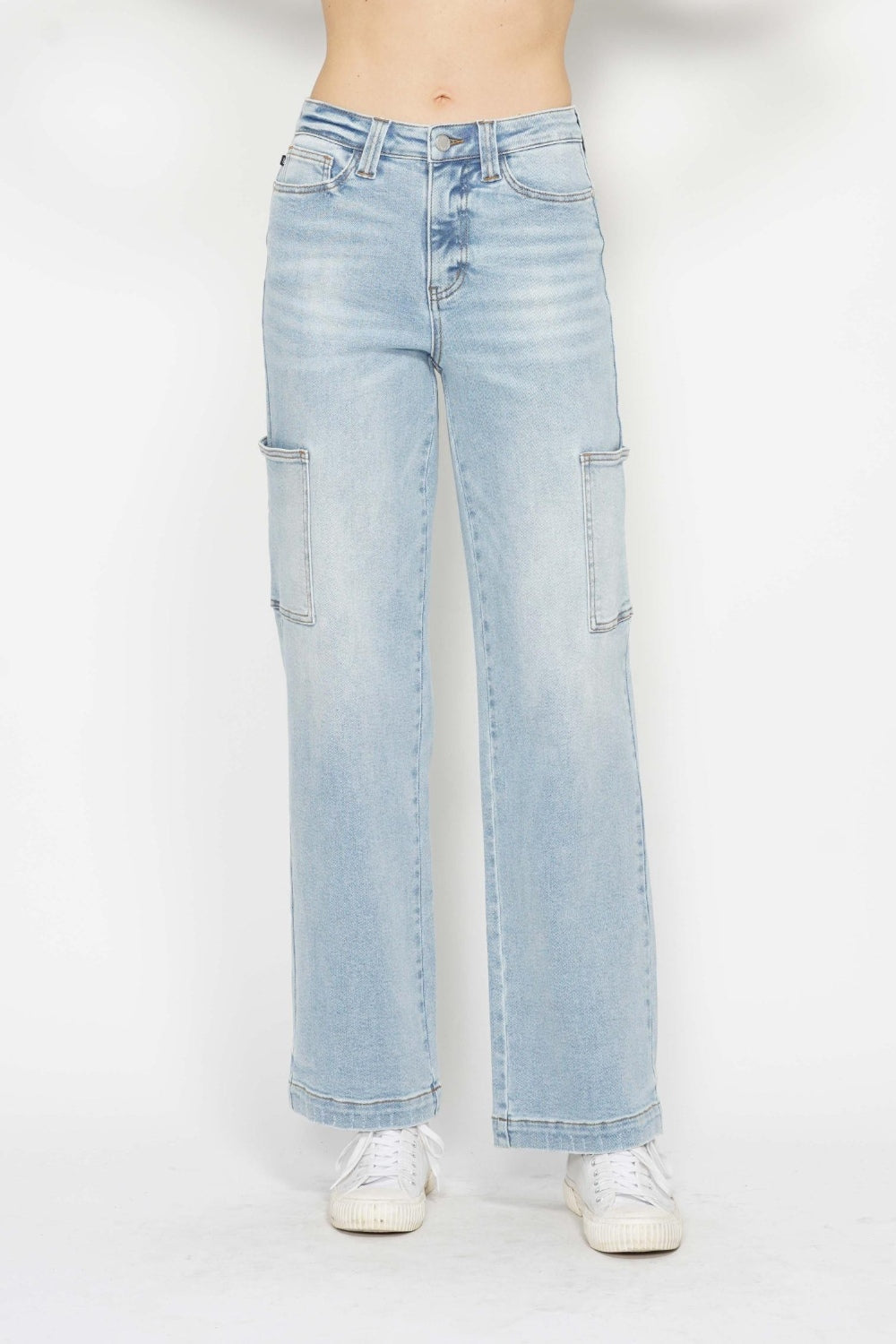 Jean cargo droit taille haute Judy Blue pleine taille
