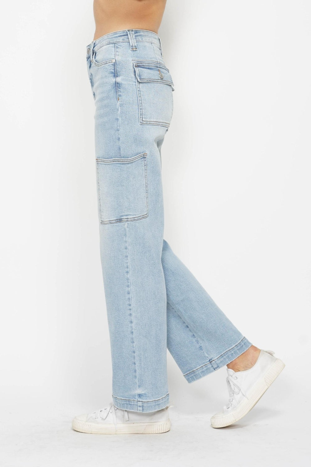 Jean cargo droit taille haute Judy Blue pleine taille