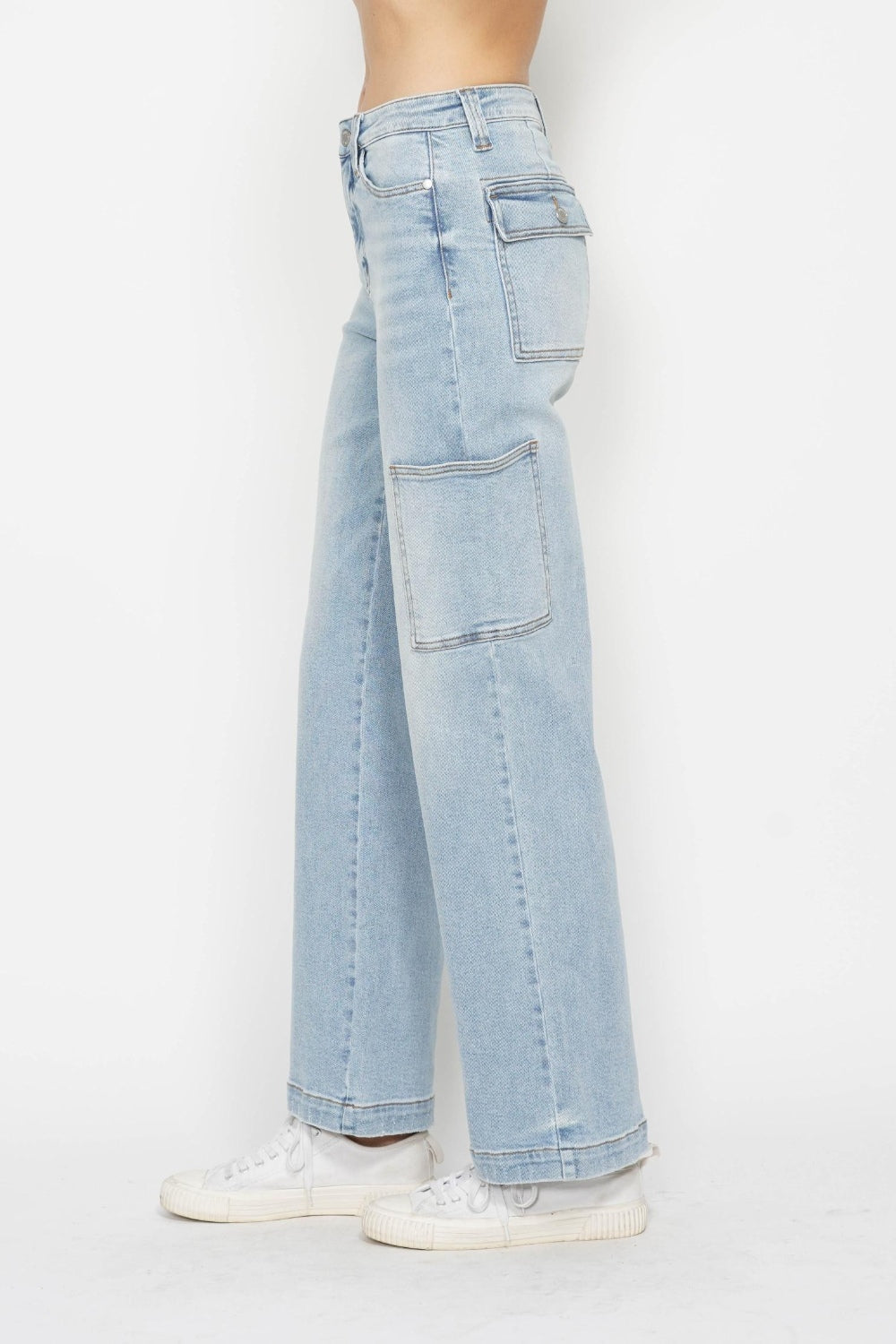 Jean cargo droit taille haute Judy Blue pleine taille