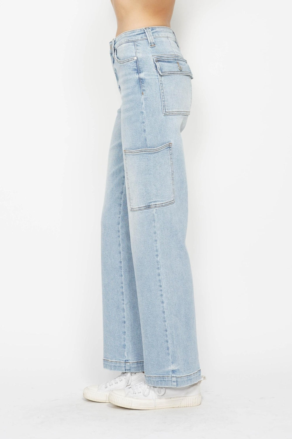 Jean cargo droit taille haute Judy Blue pleine taille
