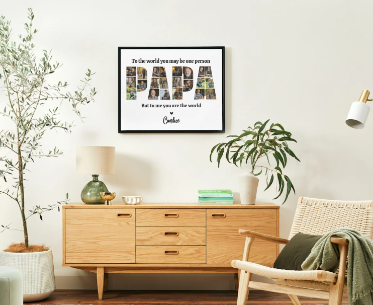 Personalized "PAPA" Photo Collage Printable – Canva Template – Drag & Drop, Instant Download