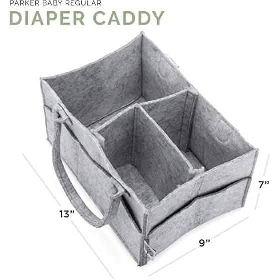Parker Baby Diaper Caddy - Panier de Rangement pour Bébé et Organisateur de Voiture pour Couches et Lingettes