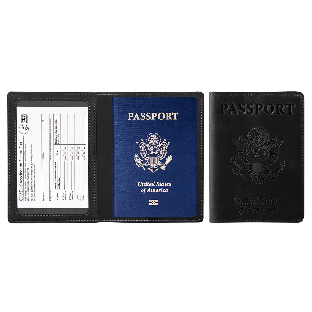 Porte-passeport avec protecteur de carte de vaccination