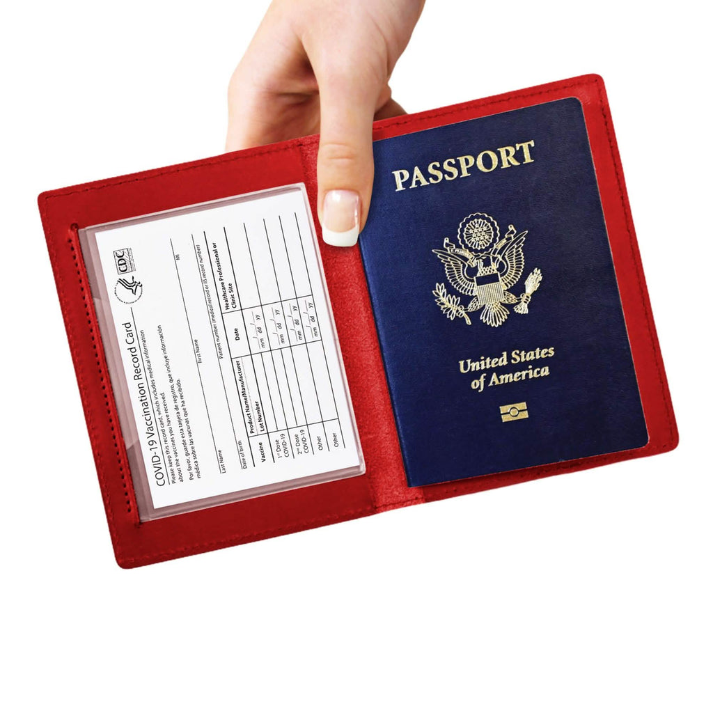 Porte-passeport avec protecteur de carte de vaccination