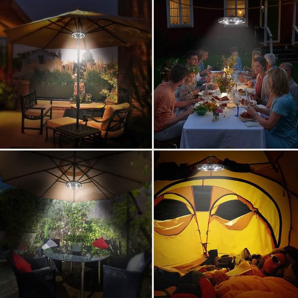 Parasol lumineux 3 modes de luminosité sans fil 28 LED