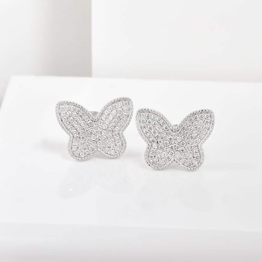 Clous d'oreilles papillon pavés
