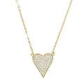 Collier cœur allongé pavé