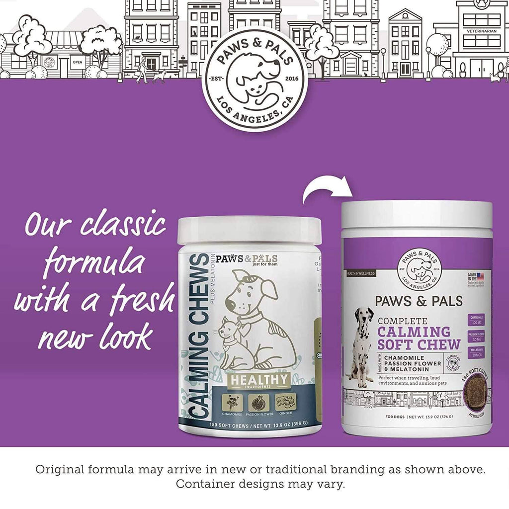 Friandises apaisantes Paws & Pals pour chiens - Supplément anti-anxiété pour animaux de compagnie