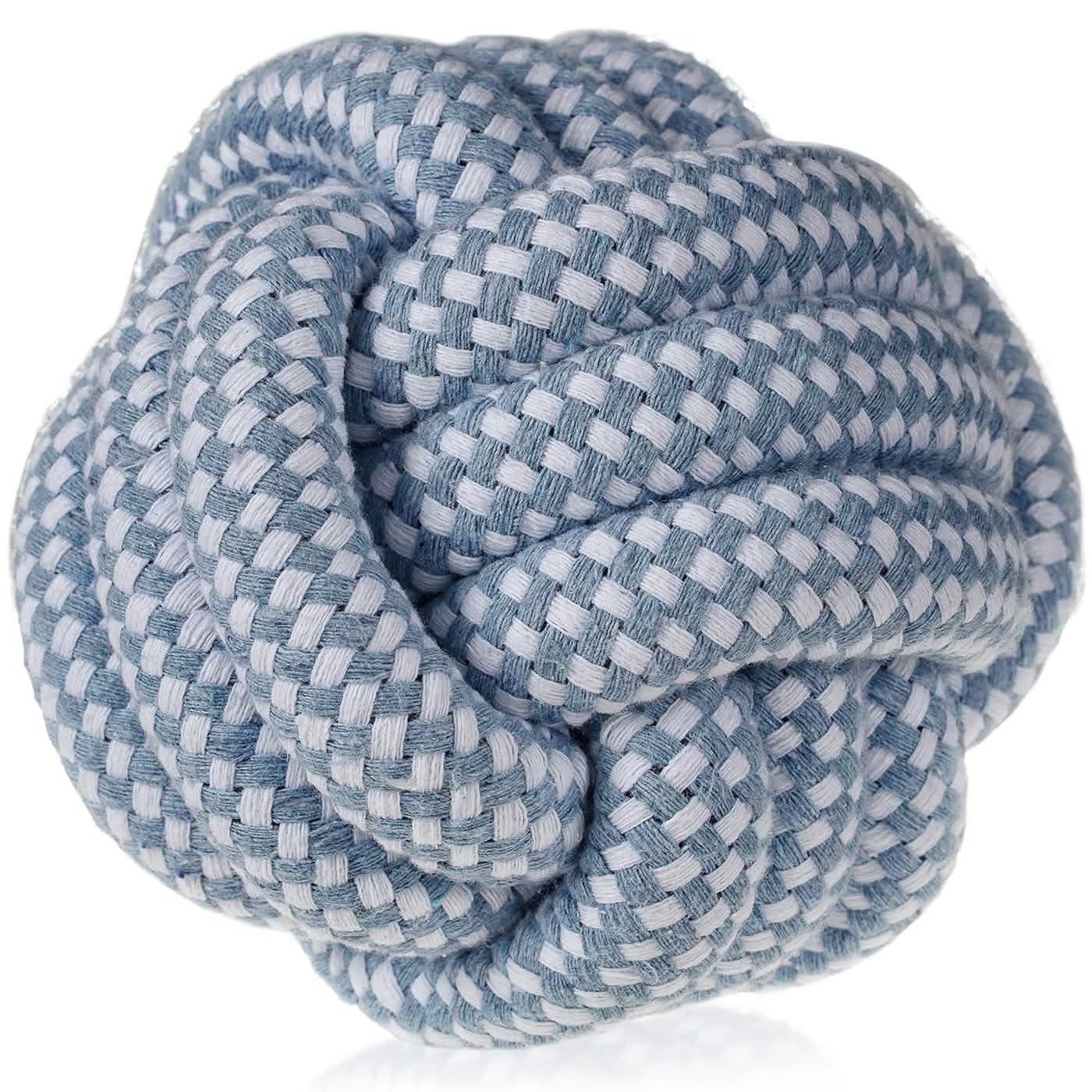 Jouet à mâcher en corde tressée en coton pour chiens Paws & Pals – Bleu