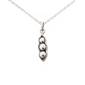 Sterling Silver Three Peas in a Pod Necklace