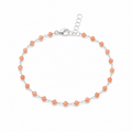 Peach Agate Wire Wrapped Sterling Silver Bracelet