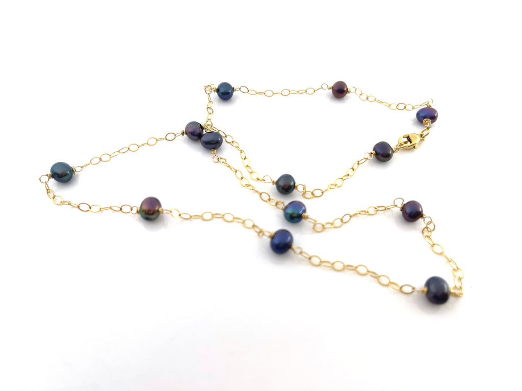 Collier Satellite Perles Paon