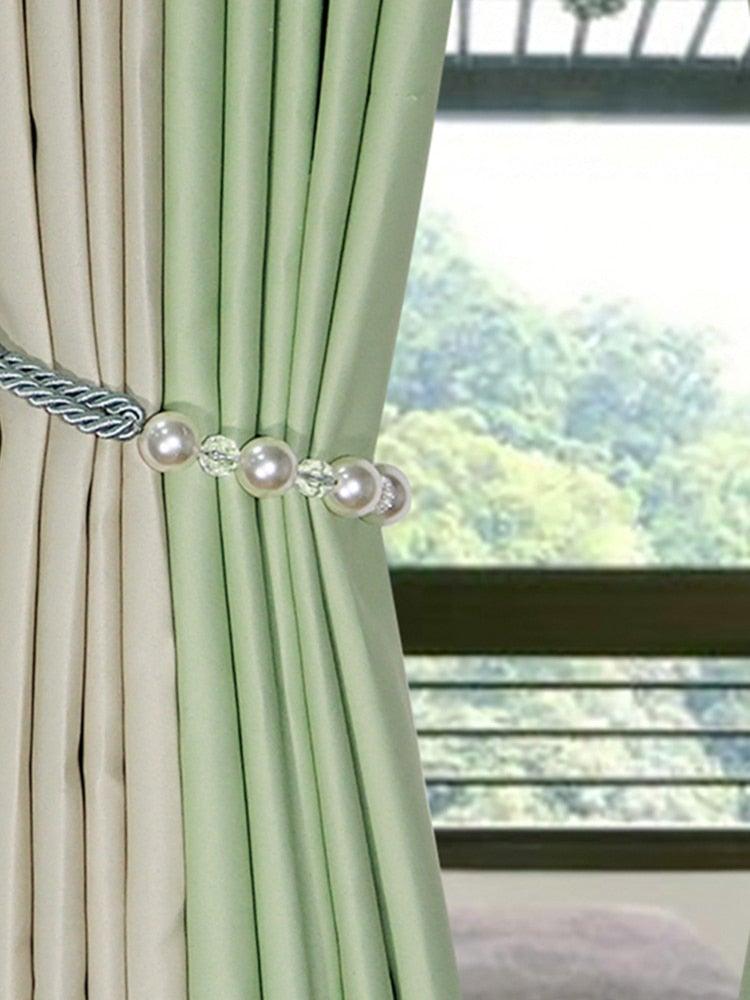 Embrasse de Rideau en Perles Bling Bandeau en Perles Accessoires de Rideaux Support Attache Corde Décoration Maison Embrasse de Rideau Décorative Retenues de Draperie Corde Support Pour Maison Bureau 53cm