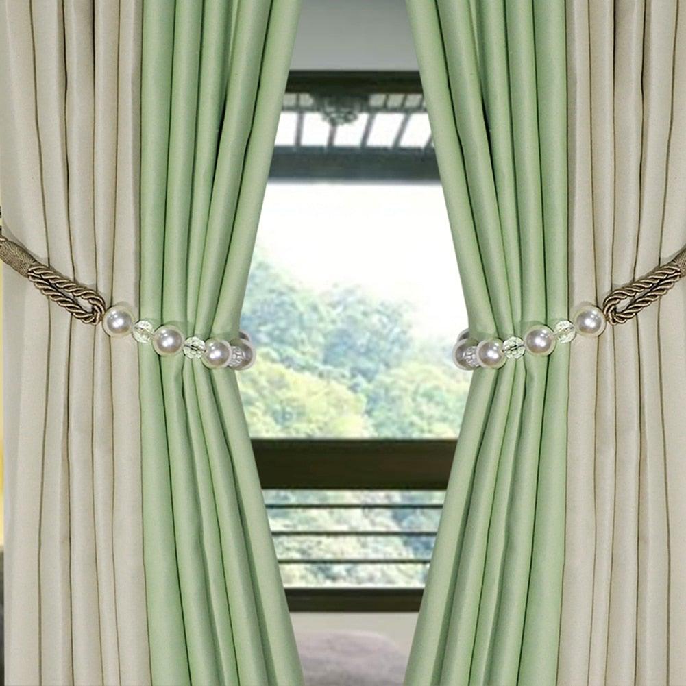 Embrasse de Rideau en Perles Bling Bandeau en Perles Accessoires de Rideaux Support Attache Corde Décoration Maison Embrasse de Rideau Décorative Retenues de Draperie Corde Support Pour Maison Bureau 53cm