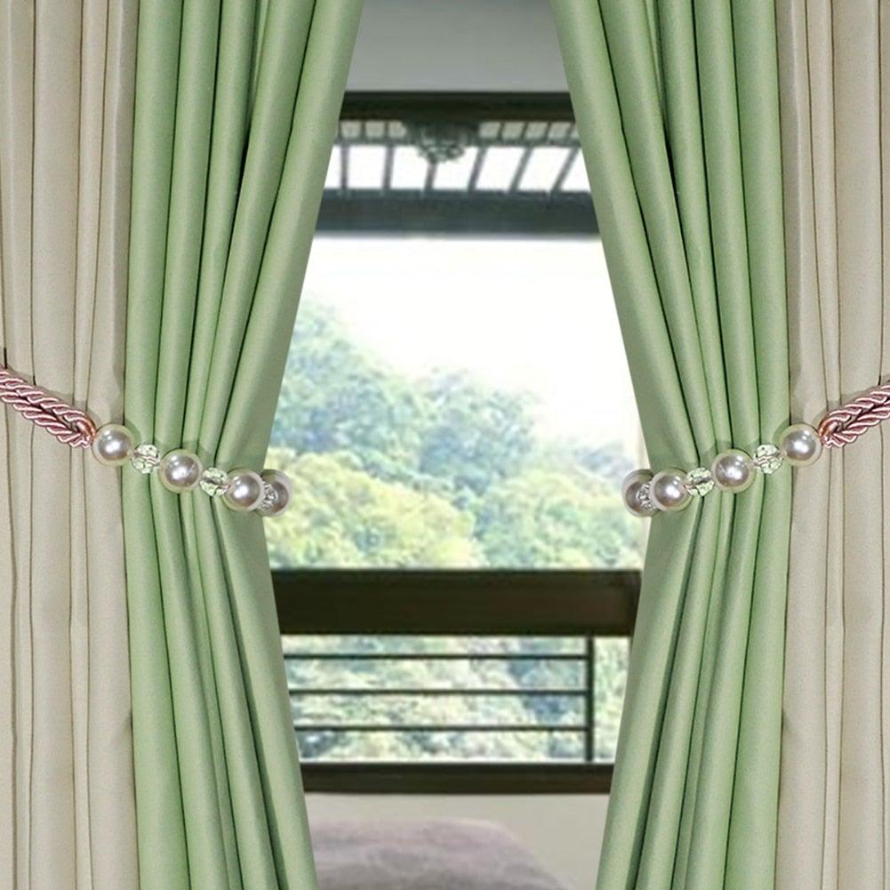 Embrasse de Rideau en Perles Bling Bandeau en Perles Accessoires de Rideaux Support Attache Corde Décoration Maison Embrasse de Rideau Décorative Retenues de Draperie Corde Support Pour Maison Bureau 53cm