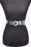 Ceinture transparente à boucle en métal nacré